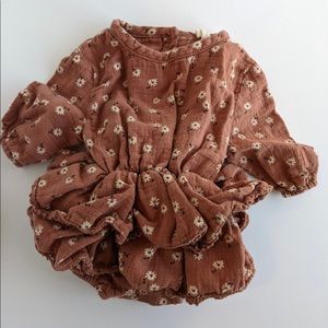 Quincy Mae floral romper in clay